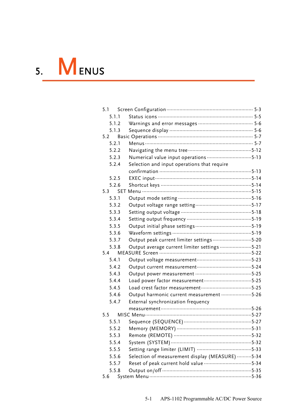 Enus | GW Instek APS-1102 User Manual User Manual | Page 127 / 265