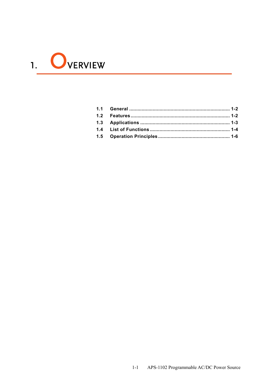 Verview | GW Instek APS-1102 User Manual User Manual | Page 15 / 265