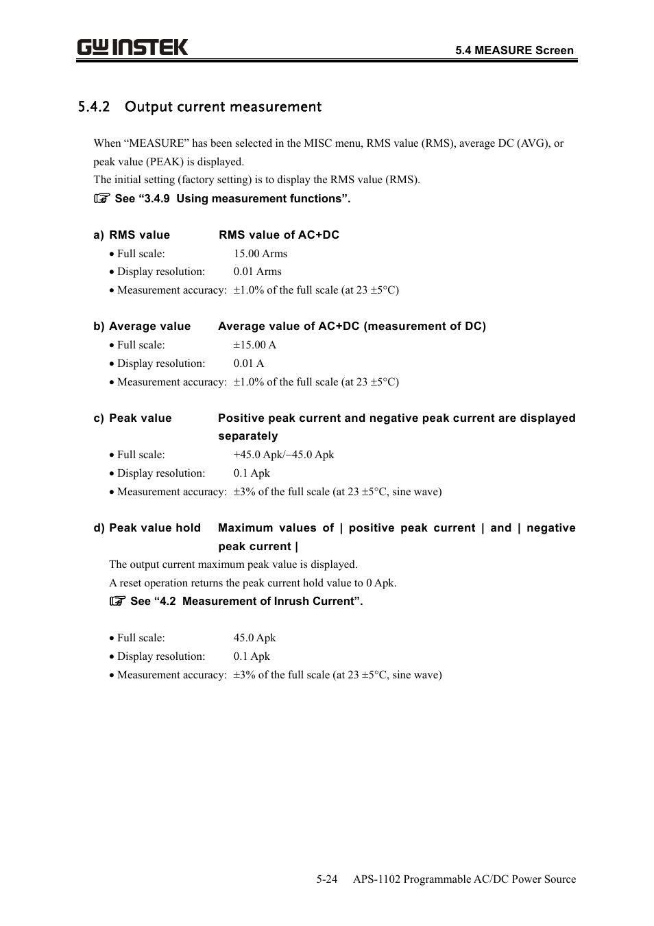 2 output current measurement | GW Instek APS-1102 User Manual User Manual | Page 150 / 265