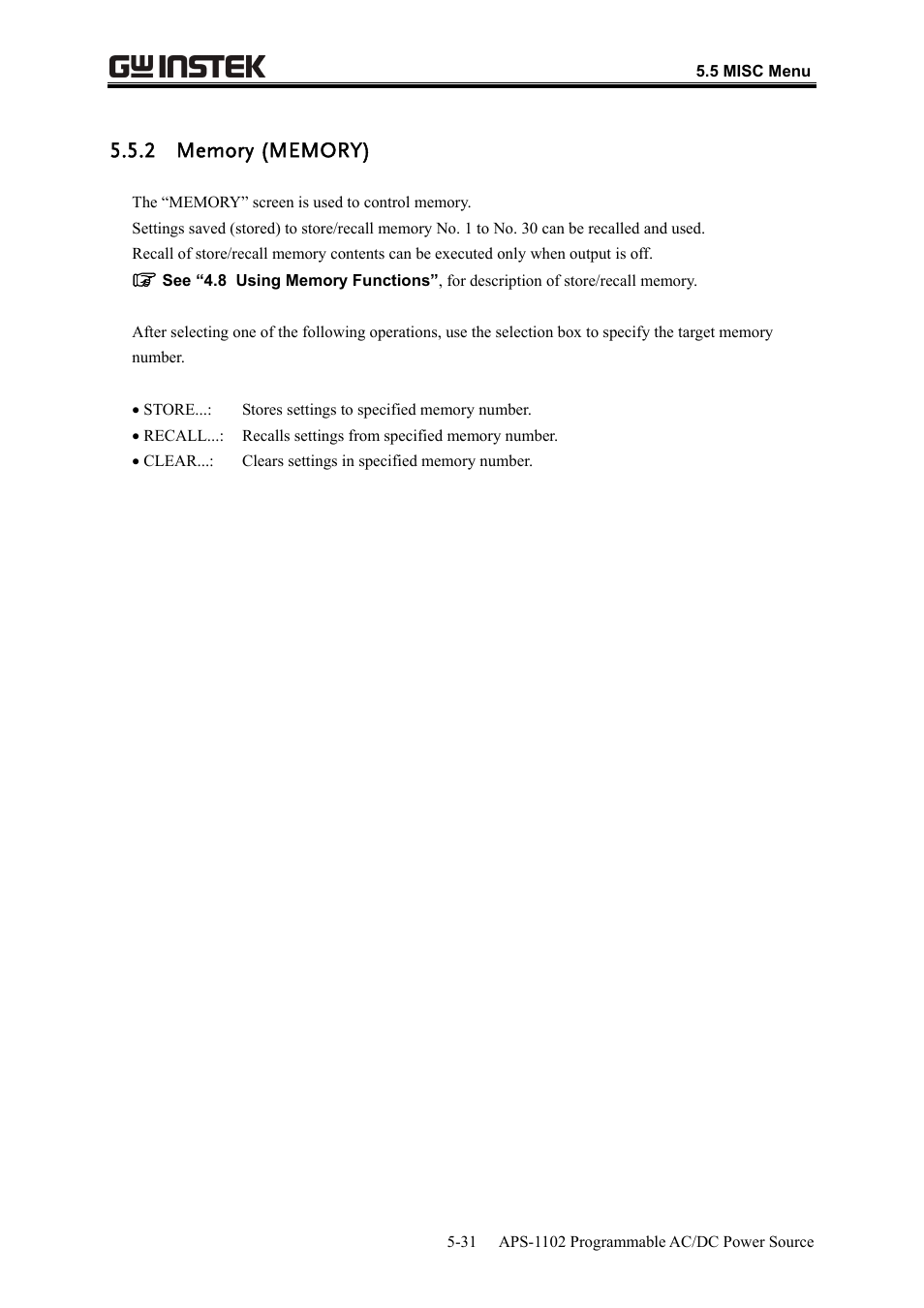 GW Instek APS-1102 User Manual User Manual | Page 157 / 265