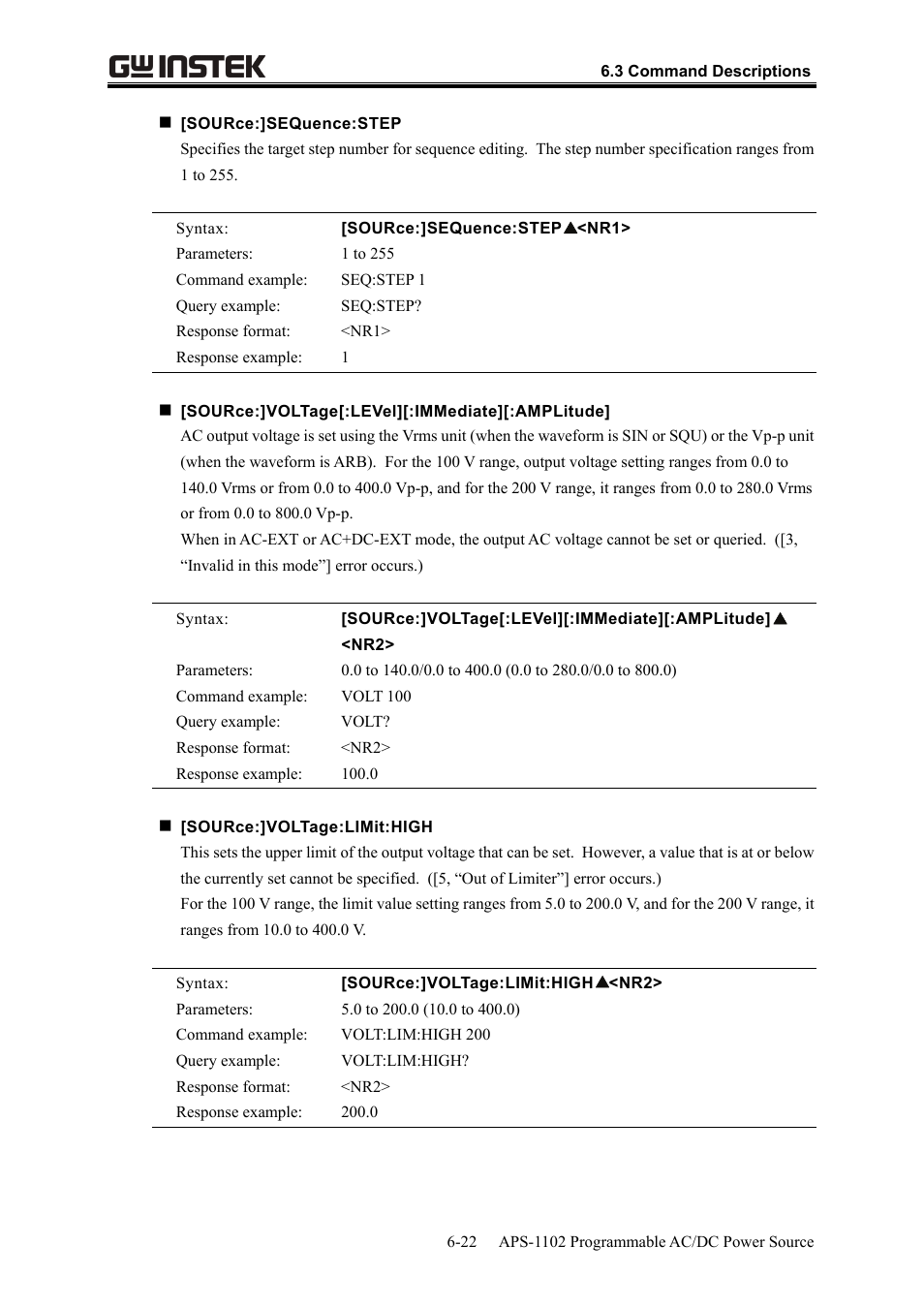 GW Instek APS-1102 User Manual User Manual | Page 194 / 265