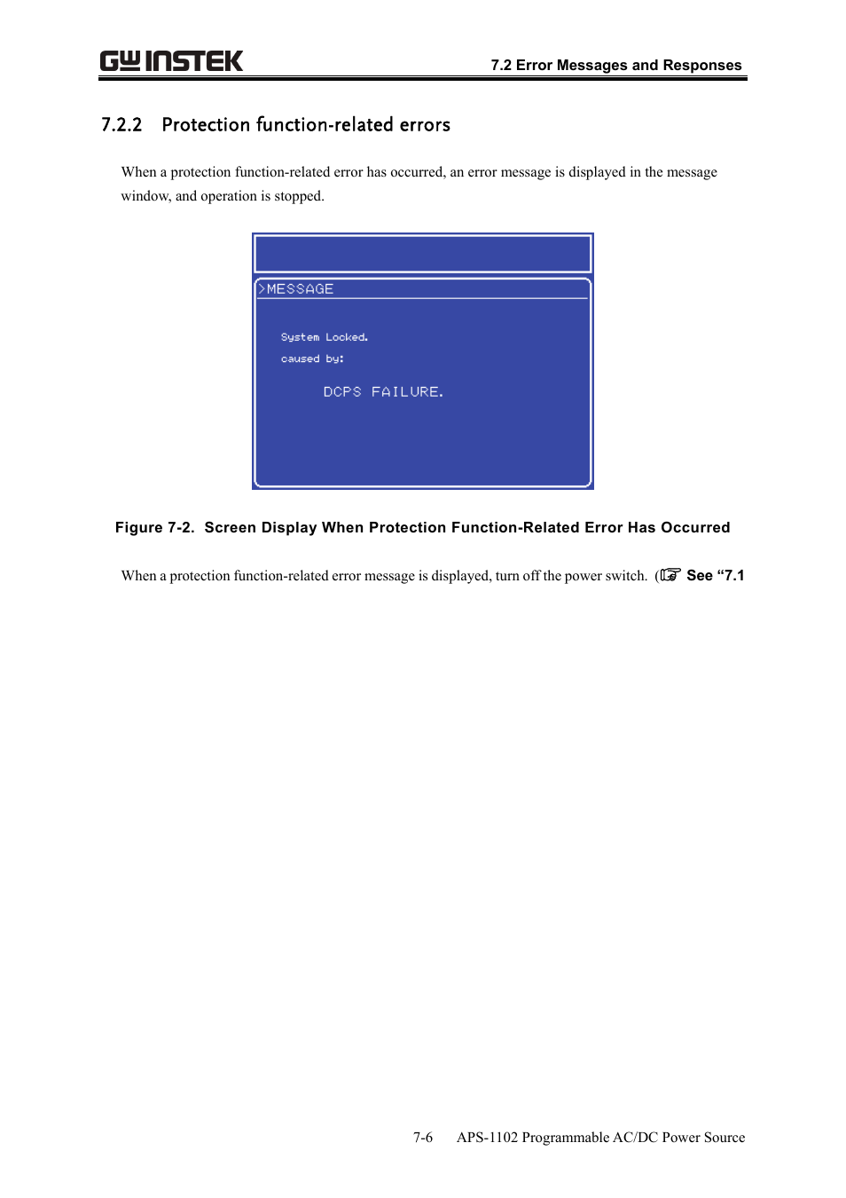 2 protection function-related errors | GW Instek APS-1102 User Manual User Manual | Page 228 / 265