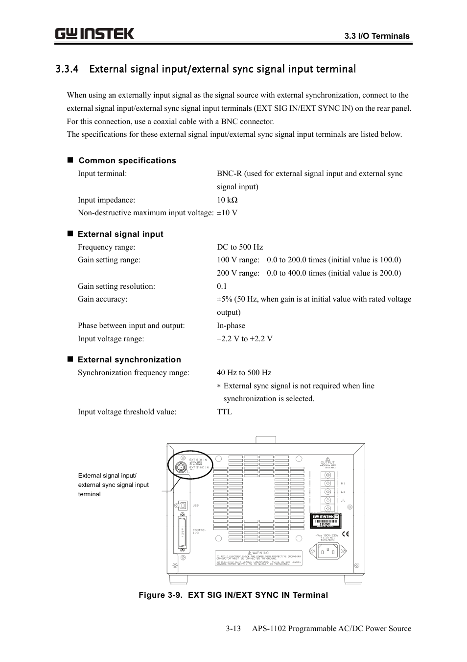 GW Instek APS-1102 User Manual User Manual | Page 43 / 265