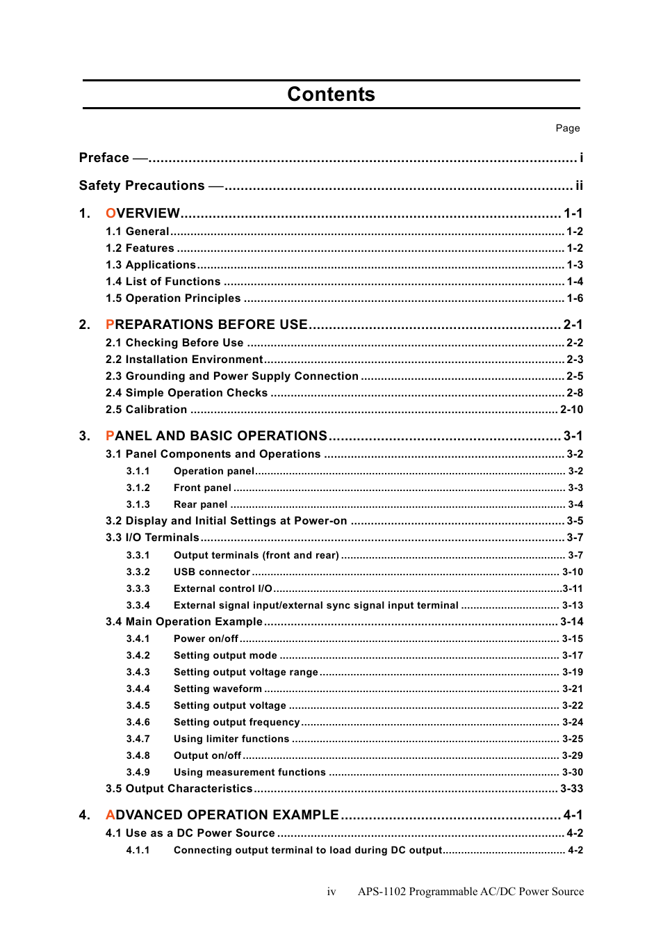 GW Instek APS-1102 User Manual User Manual | Page 6 / 265