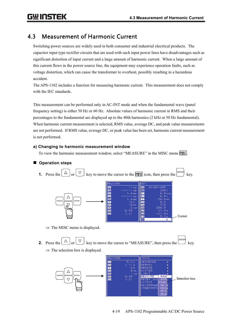 3 measurement of harmonic current | GW Instek APS-1102 User Manual User Manual | Page 83 / 265