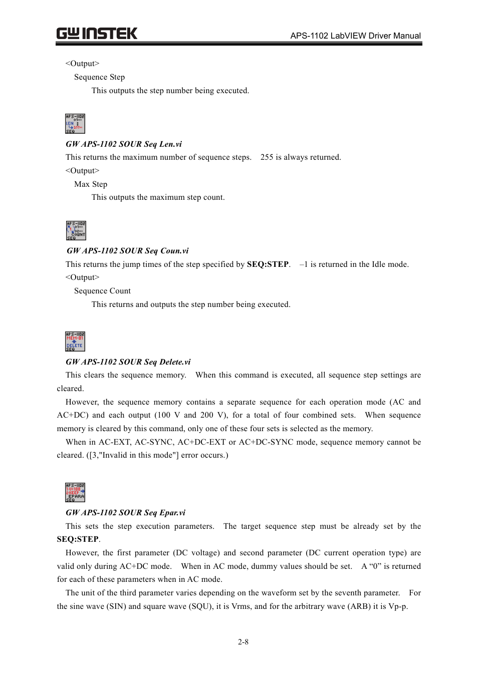 GW Instek APS-1102 LabVIEW Driver User Manual User Manual | Page 16 / 38
