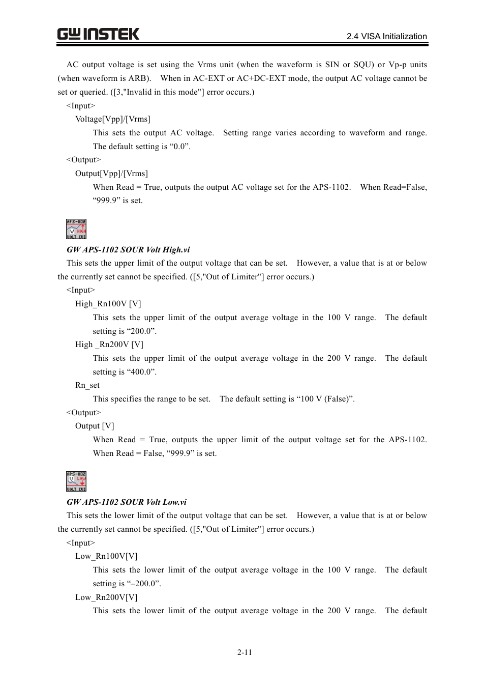 GW Instek APS-1102 LabVIEW Driver User Manual User Manual | Page 19 / 38
