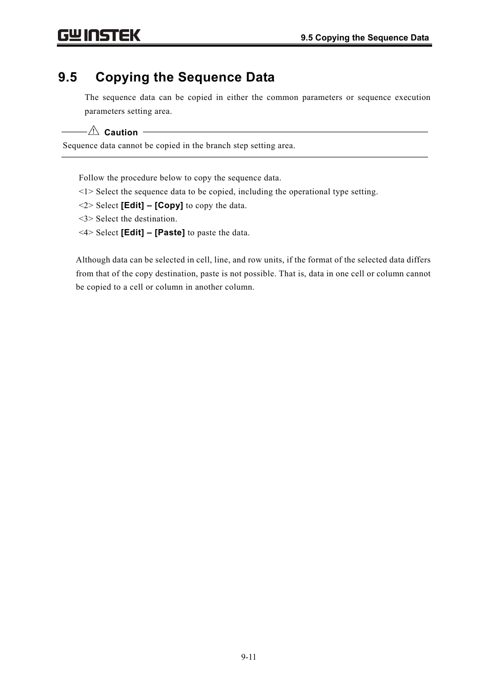 5 copying the sequence data | GW Instek APS-1102 Control Software User Manual User Manual | Page 101 / 134