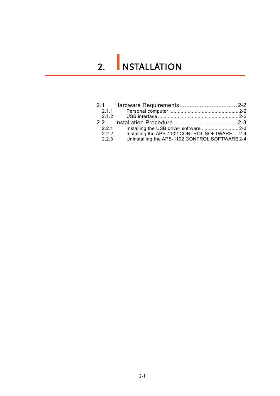 Nstallation | GW Instek APS-1102 Control Software User Manual User Manual | Page 17 / 134