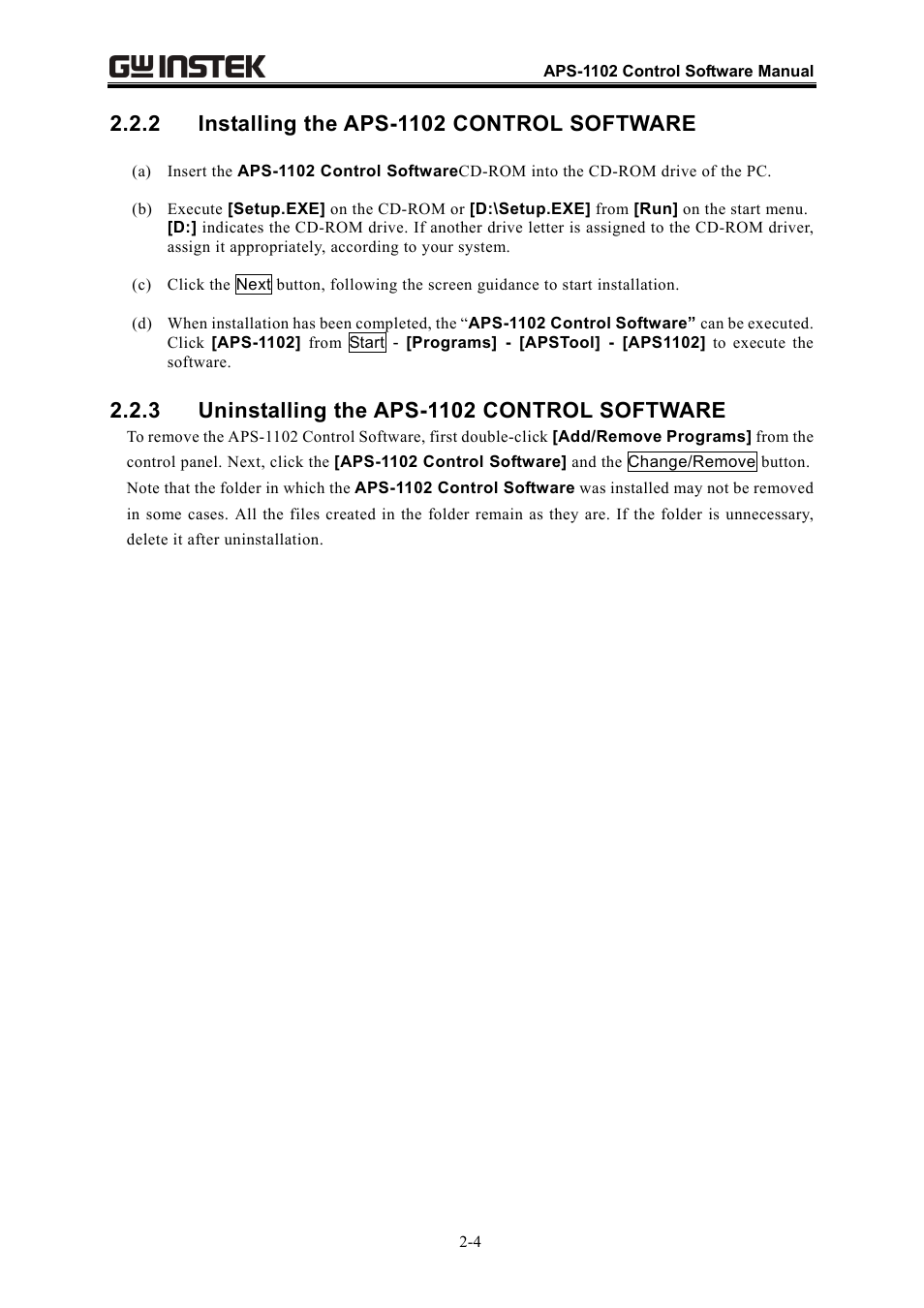 GW Instek APS-1102 Control Software User Manual User Manual | Page 20 / 134