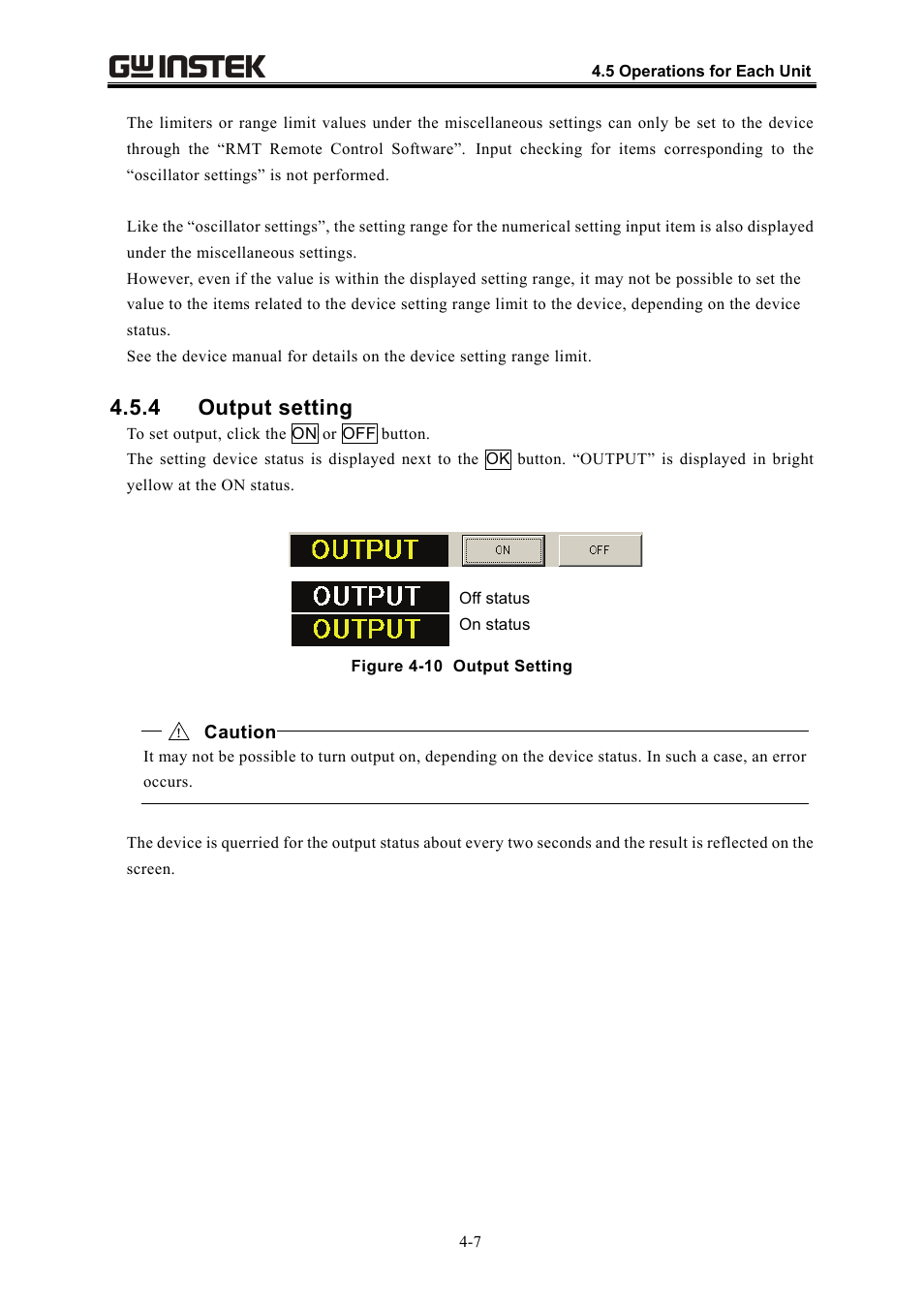 4 output setting | GW Instek APS-1102 Control Software User Manual User Manual | Page 31 / 134