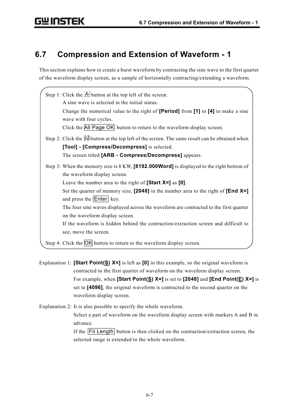 7 compression and extension of waveform - 1 | GW Instek APS-1102 Control Software User Manual User Manual | Page 49 / 134