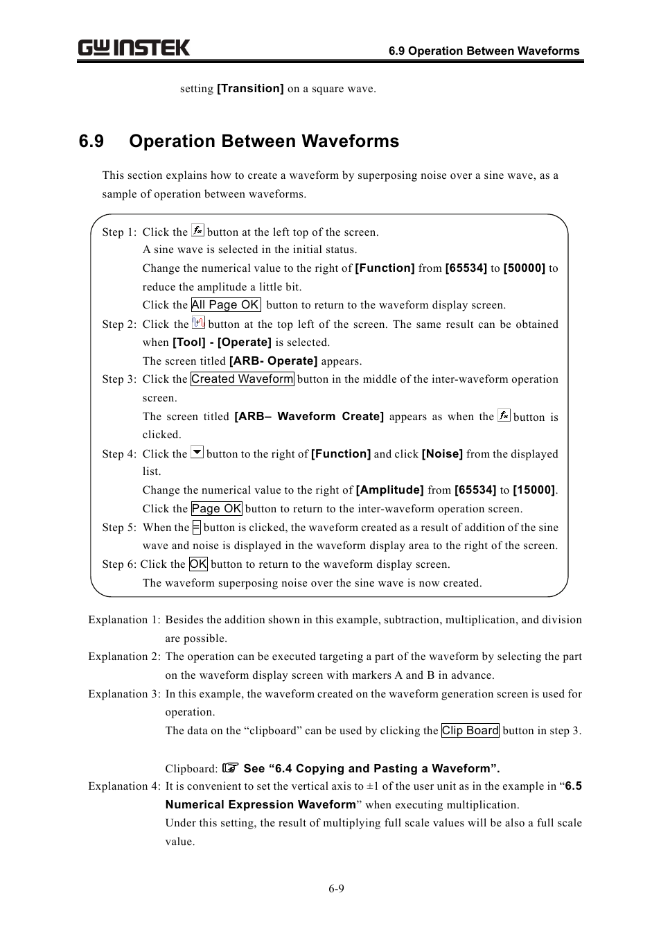 9 operation between waveforms | GW Instek APS-1102 Control Software User Manual User Manual | Page 51 / 134