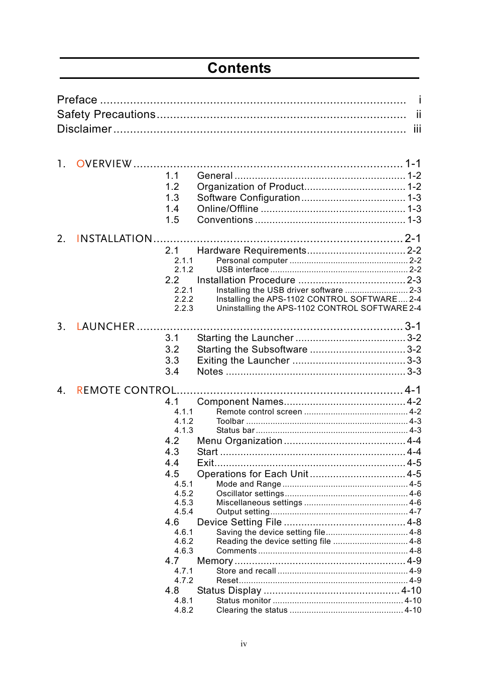 GW Instek APS-1102 Control Software User Manual User Manual | Page 6 / 134