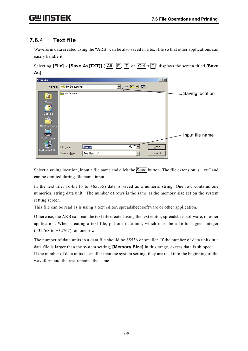 4 text file | GW Instek APS-1102 Control Software User Manual User Manual | Page 61 / 134