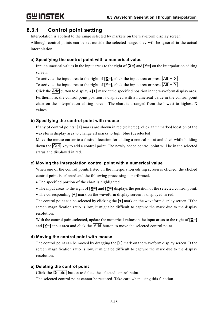 1 control point setting | GW Instek APS-1102 Control Software User Manual User Manual | Page 79 / 134