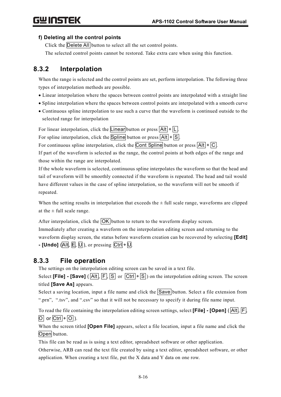 2 interpolation, 3 file operation | GW Instek APS-1102 Control Software User Manual User Manual | Page 80 / 134