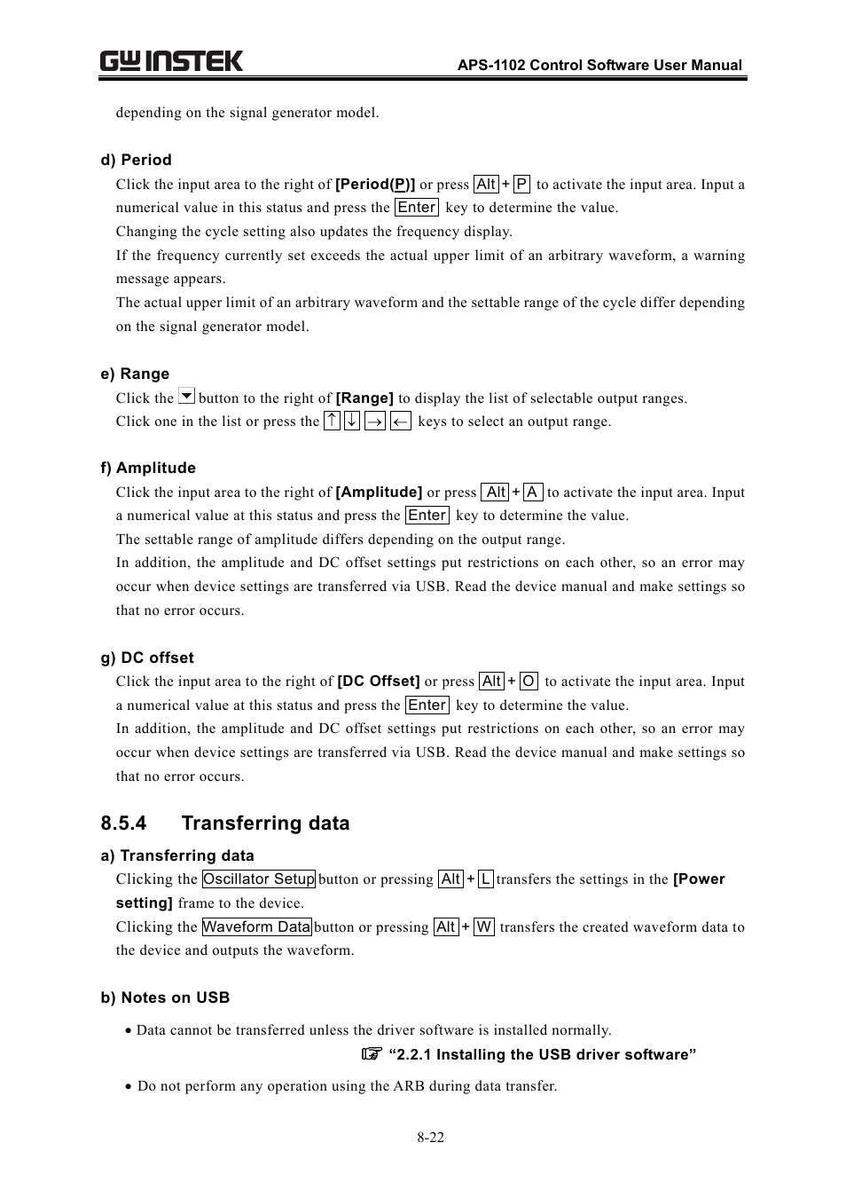 4 transferring data | GW Instek APS-1102 Control Software User Manual User Manual | Page 86 / 134