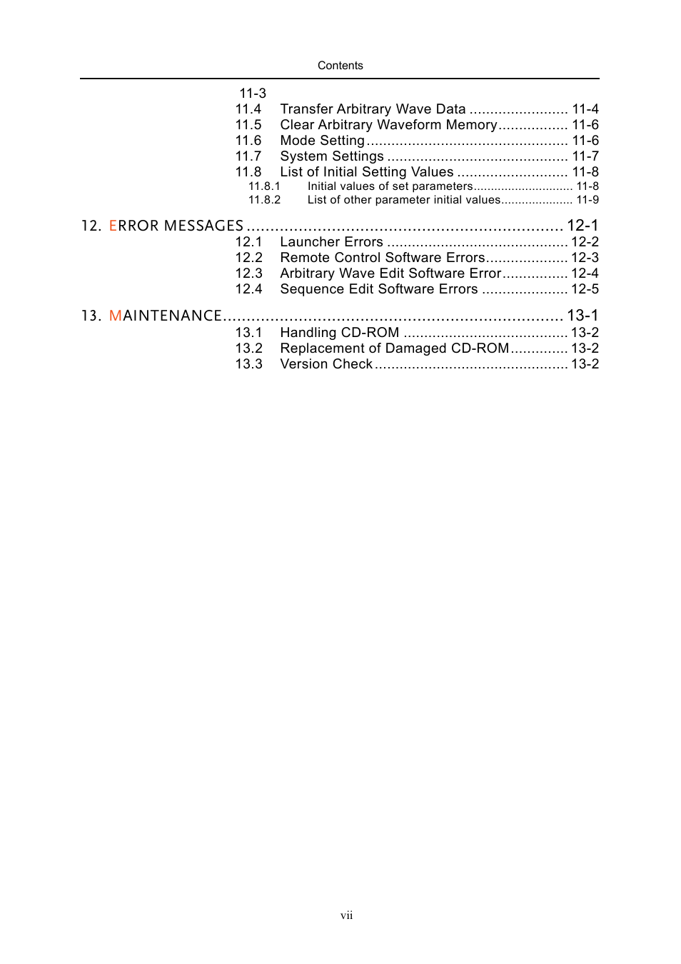 Error messages -1, Maintenance -1 | GW Instek APS-1102 Control Software User Manual User Manual | Page 9 / 134