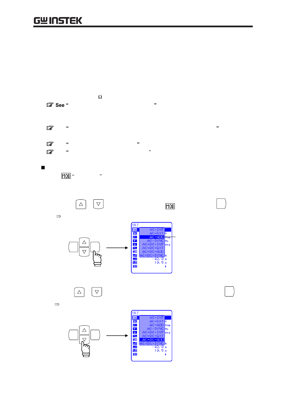 Adding external signals and internal signals, Menus, 10 adding external signals and internal signals | GW Instek APS-1102A User Manual User Manual | Page 134 / 285