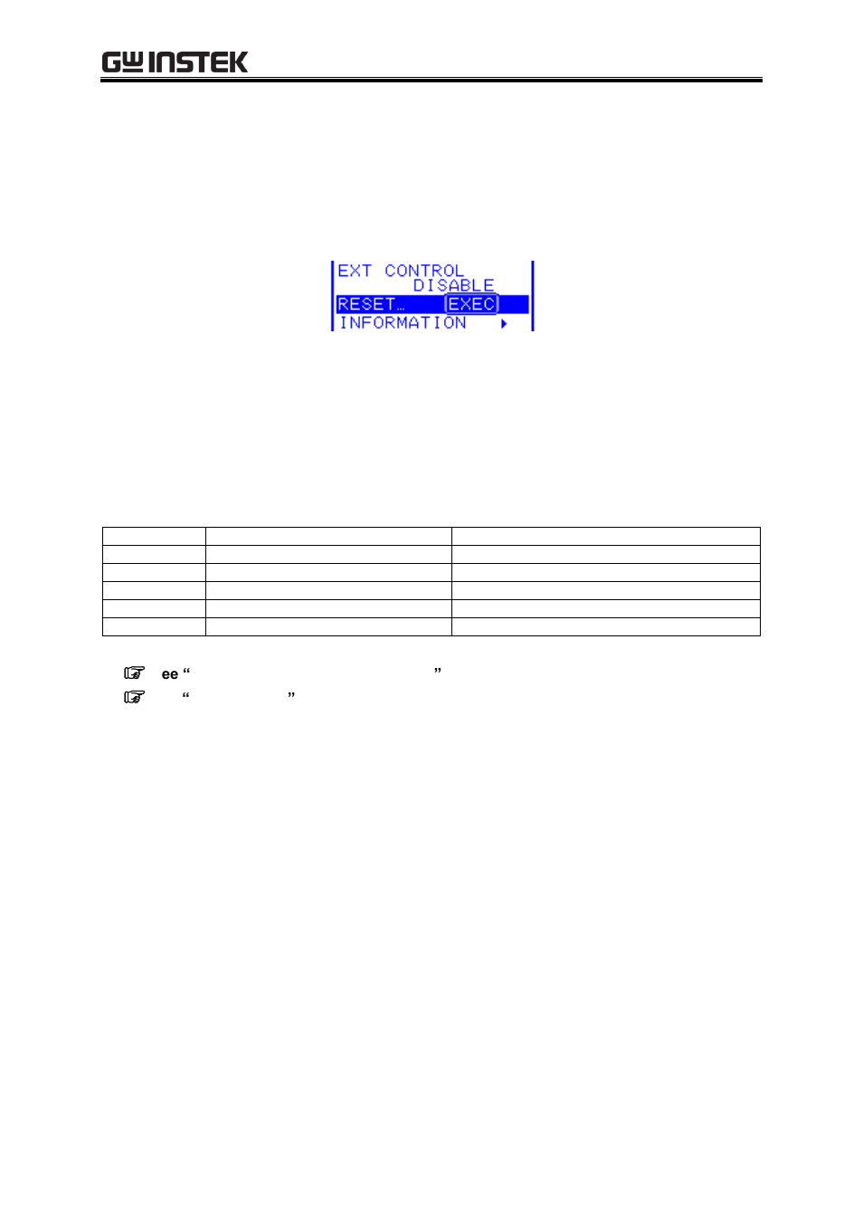 Exec input, Shortcut keys, Set menu | 5 exec input, 6 shortcut keys | GW Instek APS-1102A User Manual User Manual | Page 148 / 285