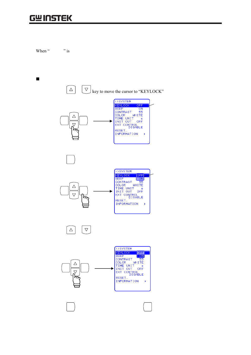 Keylock, Beep sound, 1 keylock | GW Instek APS-1102A User Manual User Manual | Page 176 / 285