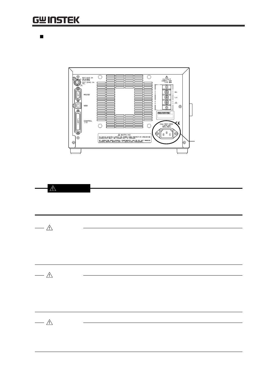 Caution, Warning | GW Instek APS-1102A User Manual User Manual | Page 31 / 285