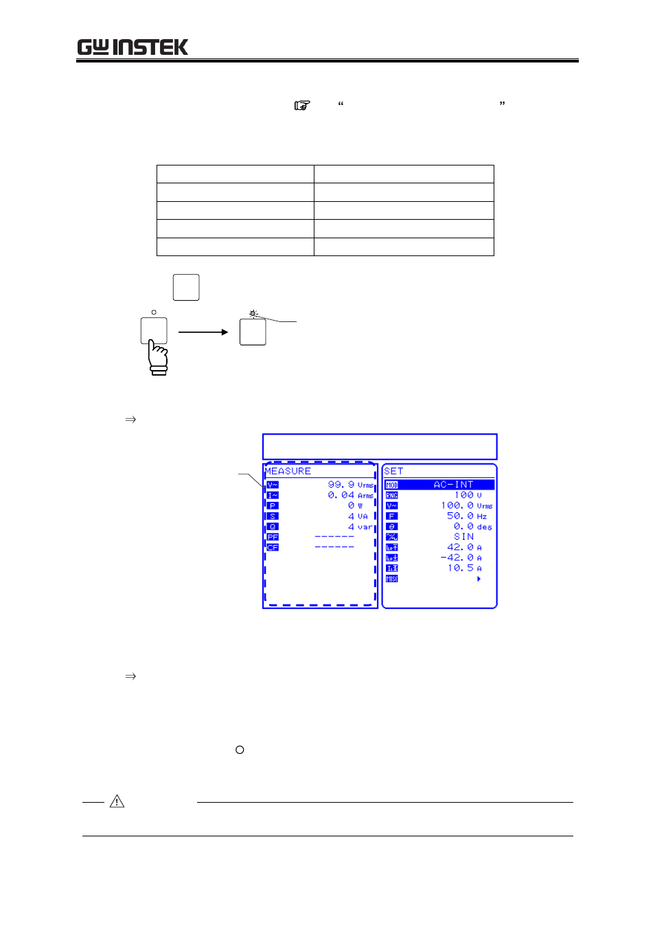 Caution | GW Instek APS-1102A User Manual User Manual | Page 33 / 285