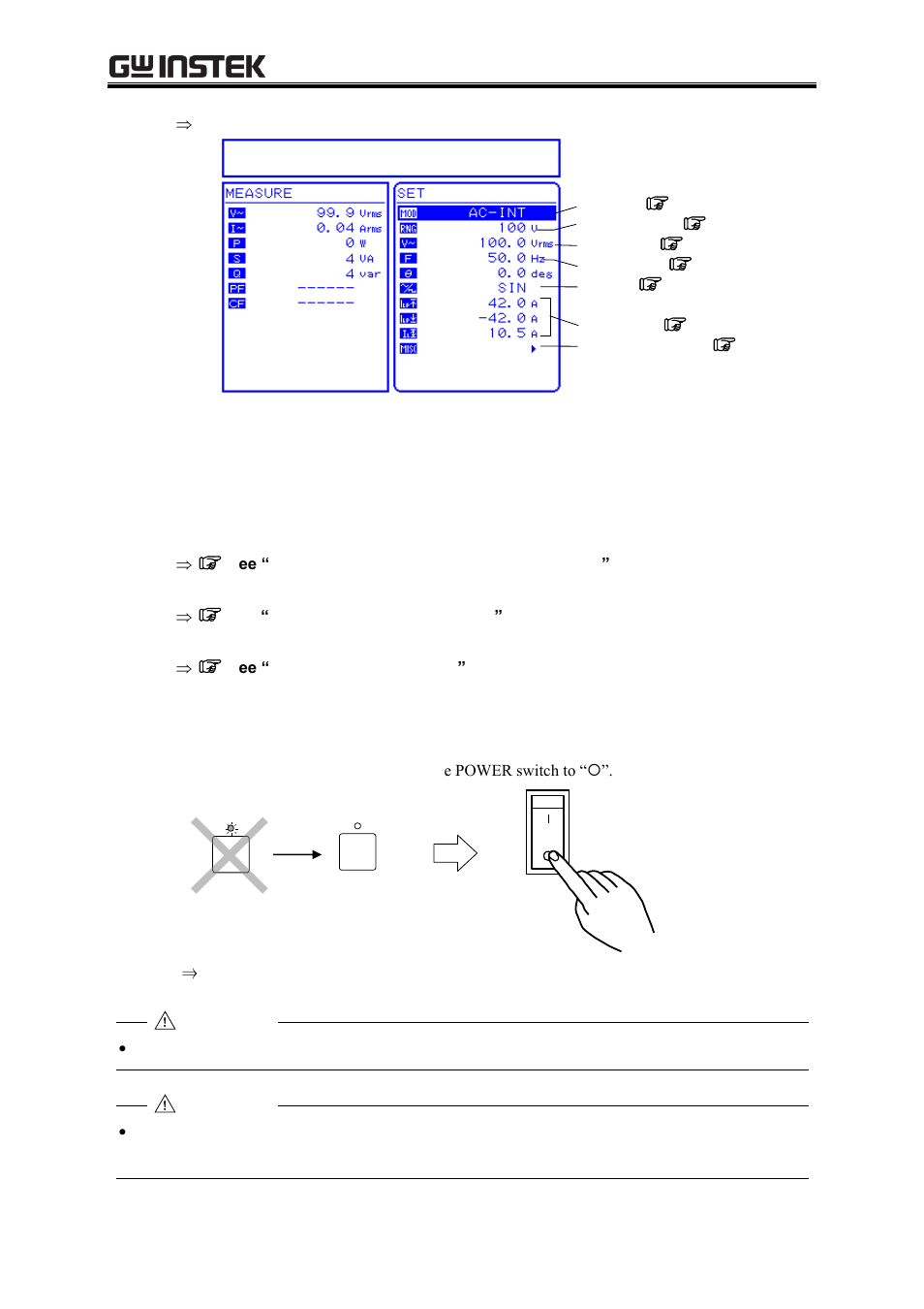 Setting output mode, Caution | GW Instek APS-1102A User Manual User Manual | Page 52 / 285