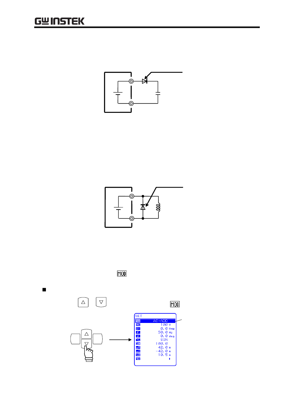 Use as a dc power source, Selecting an output mode (ac+dc-int mode), 2 selecting an output mode (ac+dc-int mode) | GW Instek APS-1102A User Manual User Manual | Page 75 / 285