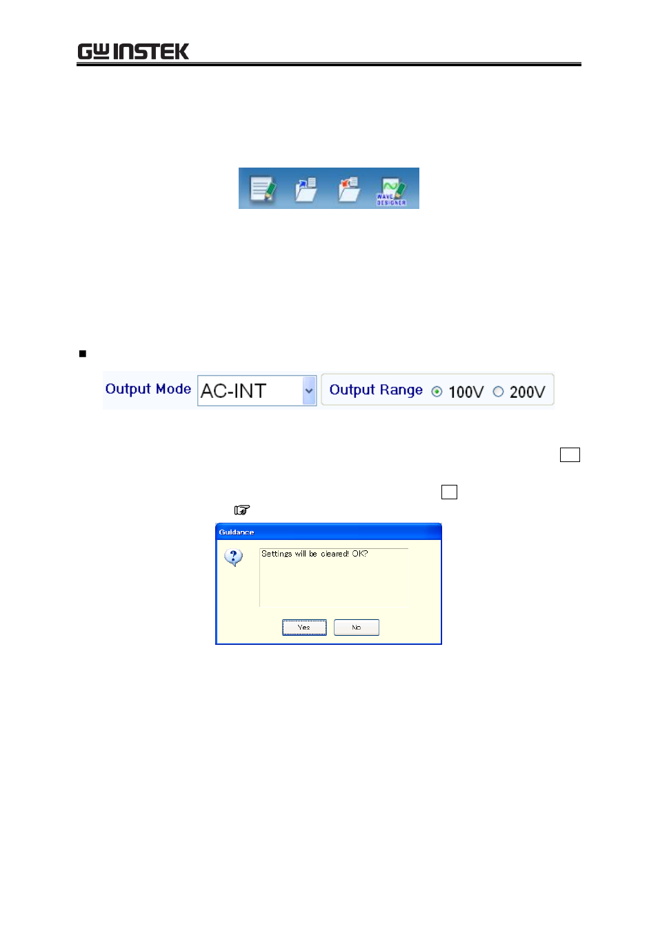 Tool bar, Basic setting, Figure 5-3 sequence tool bar | GW Instek APS-1102 Control Software User Manual User Manual | Page 40 / 96