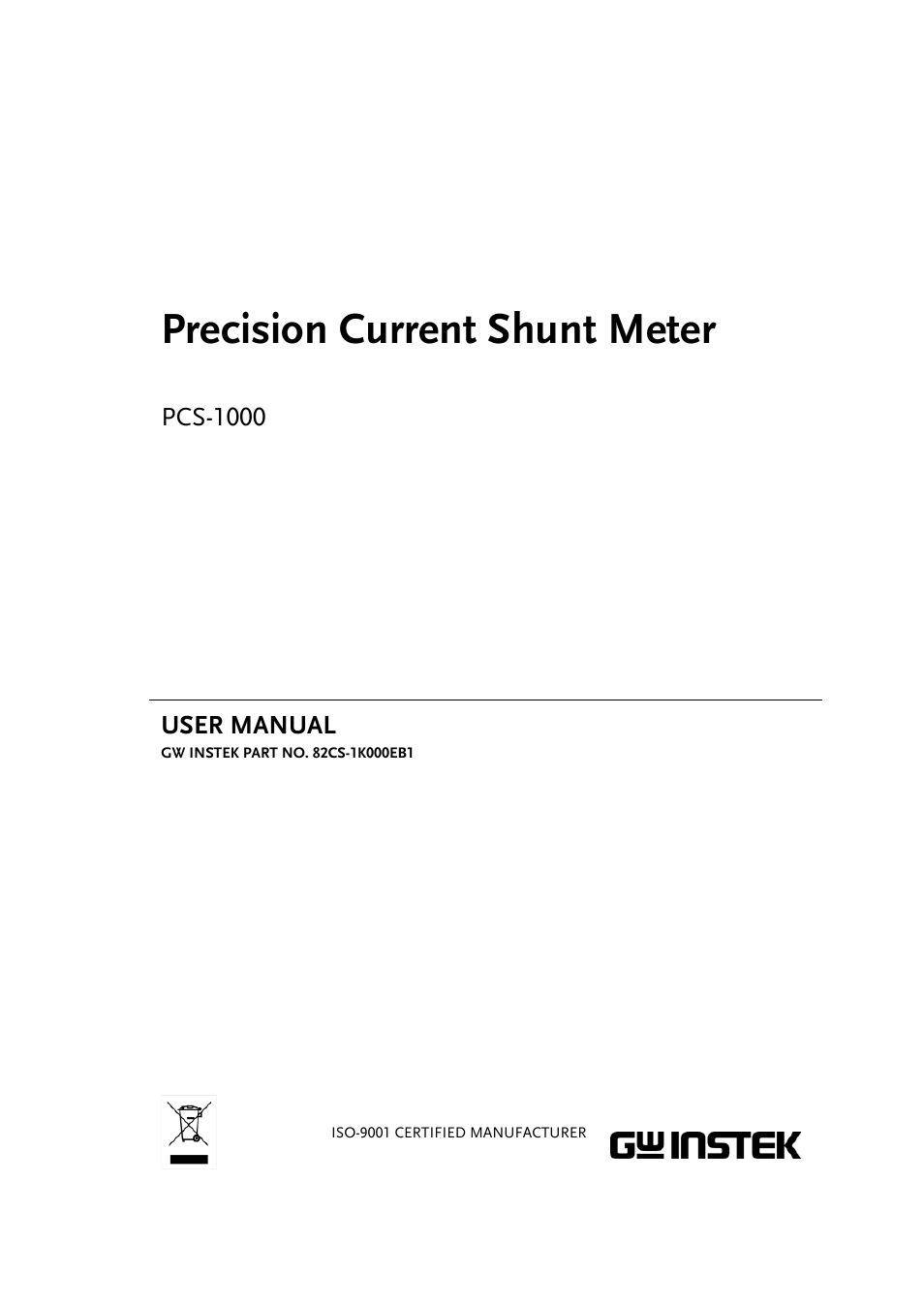 GW Instek PCS-1000 User Manual | 93 pages