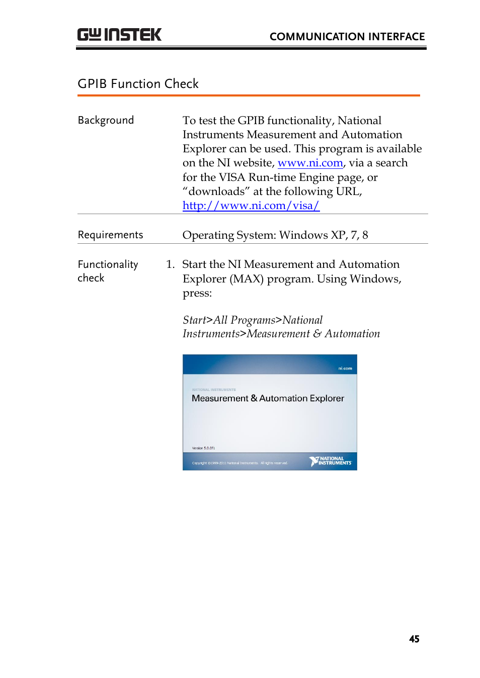 Gpib function check | GW Instek PCS-1000 User Manual | Page 45 / 93