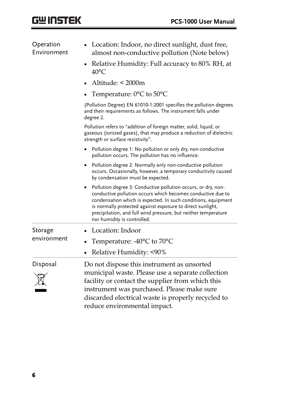 GW Instek PCS-1000 User Manual | Page 6 / 93