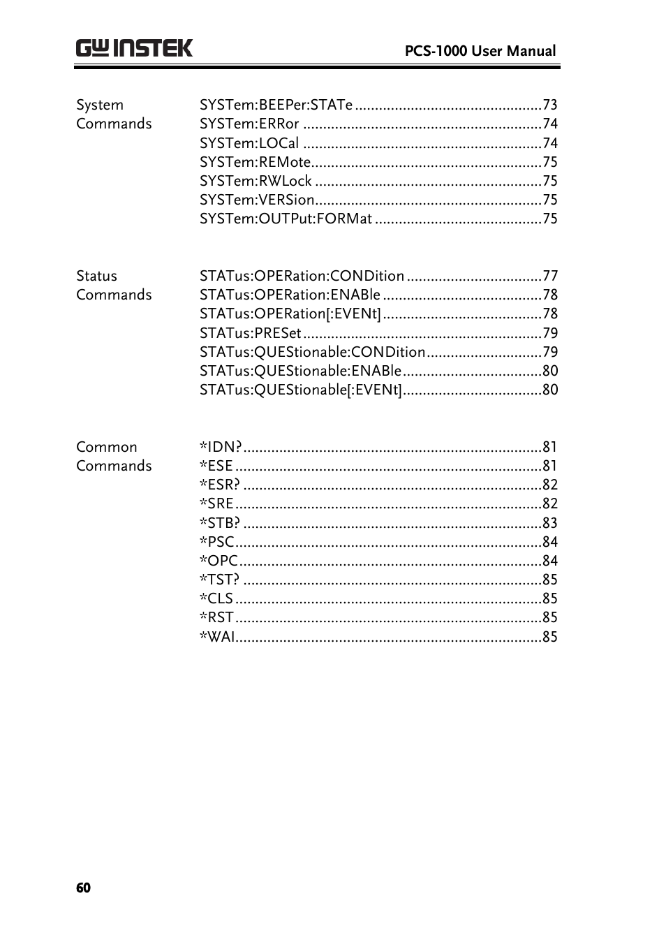 GW Instek PCS-1000 User Manual | Page 60 / 93