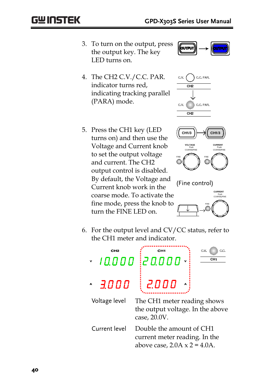 Save/recall setup | GW Instek GPD-4303S User Manual | Page 40 / 59