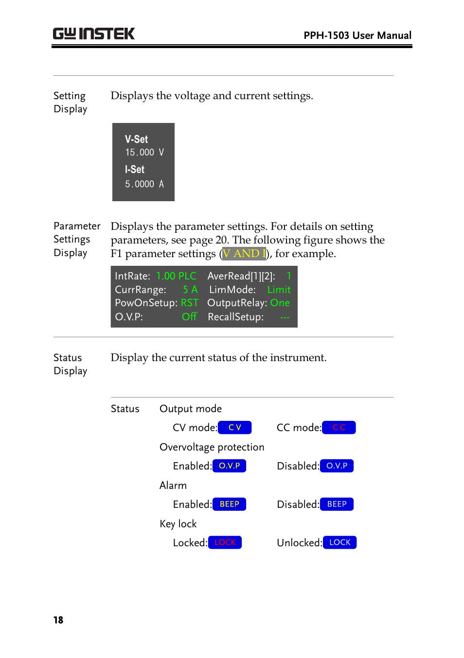 GW Instek PPH-1503 User Manual | Page 18 / 137