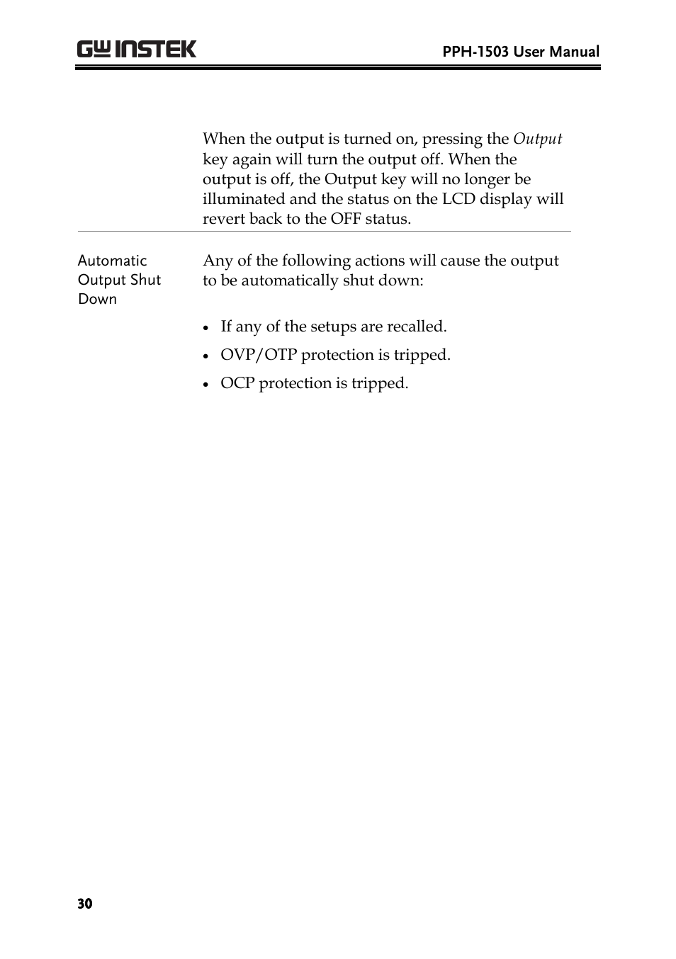 GW Instek PPH-1503 User Manual | Page 30 / 137
