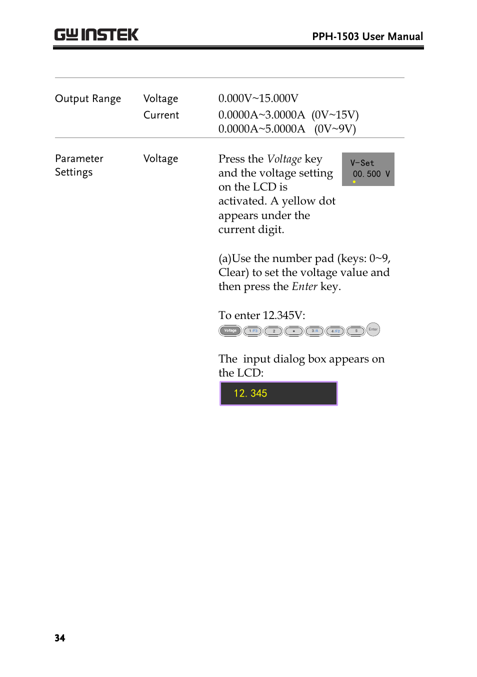 Pph-1503 user manual | GW Instek PPH-1503 User Manual | Page 34 / 137