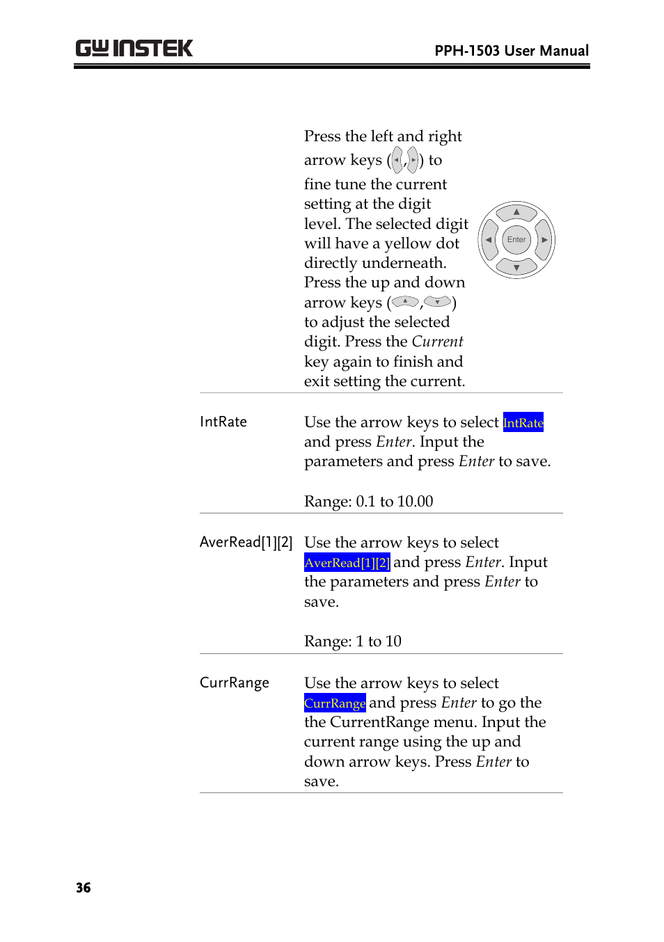 GW Instek PPH-1503 User Manual | Page 36 / 137
