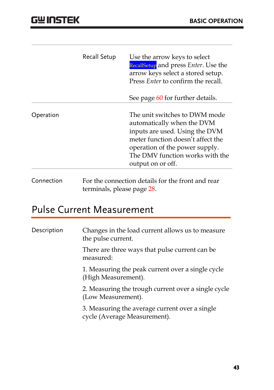 Pulse current measurement | GW Instek PPH-1503 User Manual | Page 43 / 137