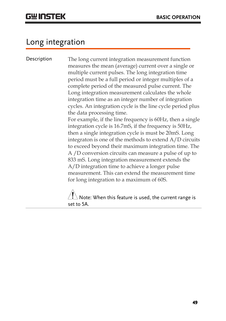 Long integration | GW Instek PPH-1503 User Manual | Page 49 / 137