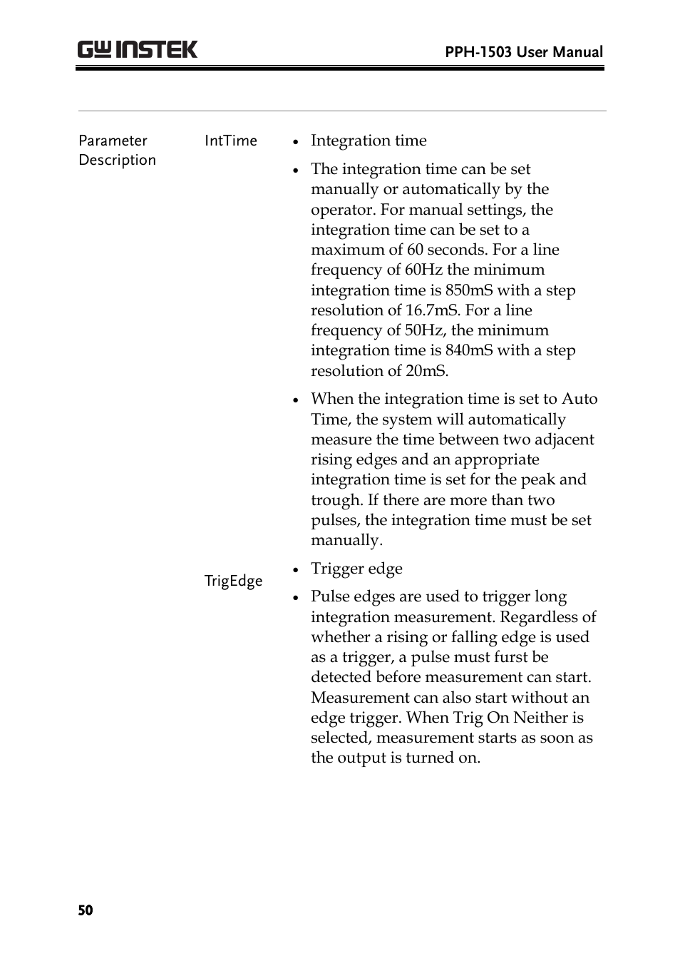 GW Instek PPH-1503 User Manual | Page 50 / 137