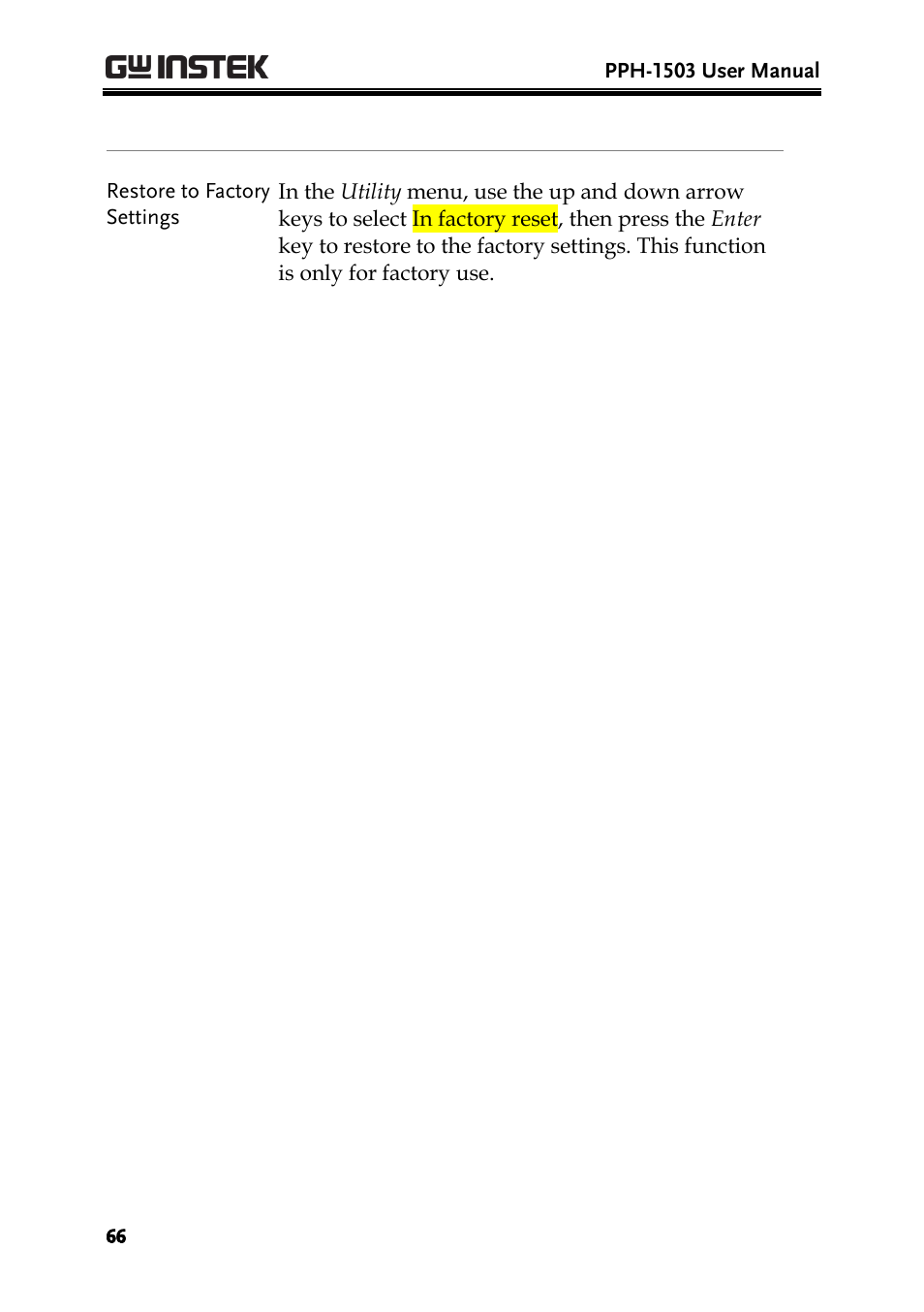 GW Instek PPH-1503 User Manual | Page 66 / 137