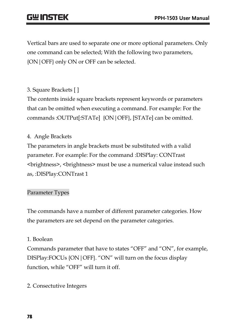 GW Instek PPH-1503 User Manual | Page 78 / 137