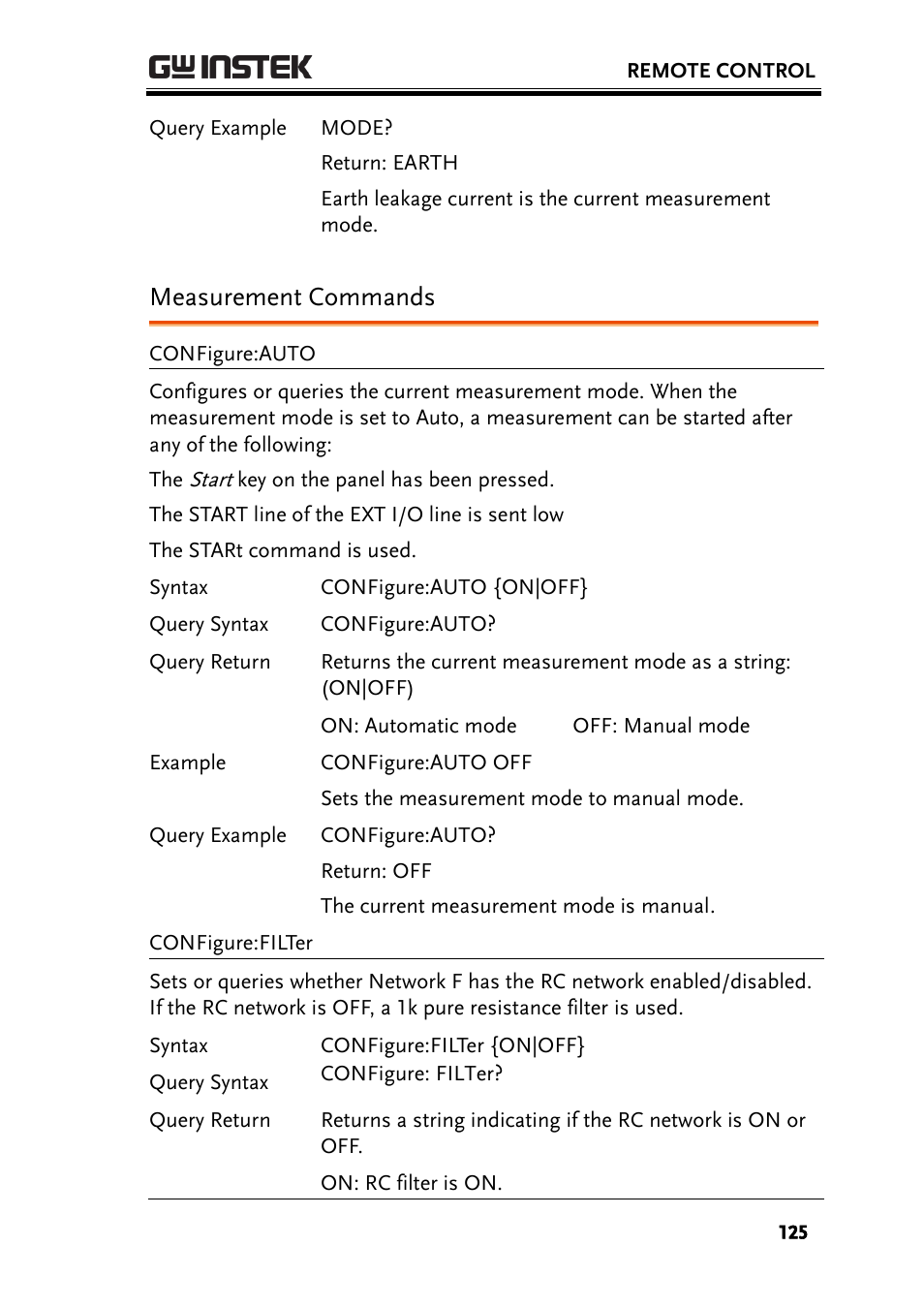 Measurement commands | GW Instek GLC-9000 User Manual User Manual | Page 125 / 187