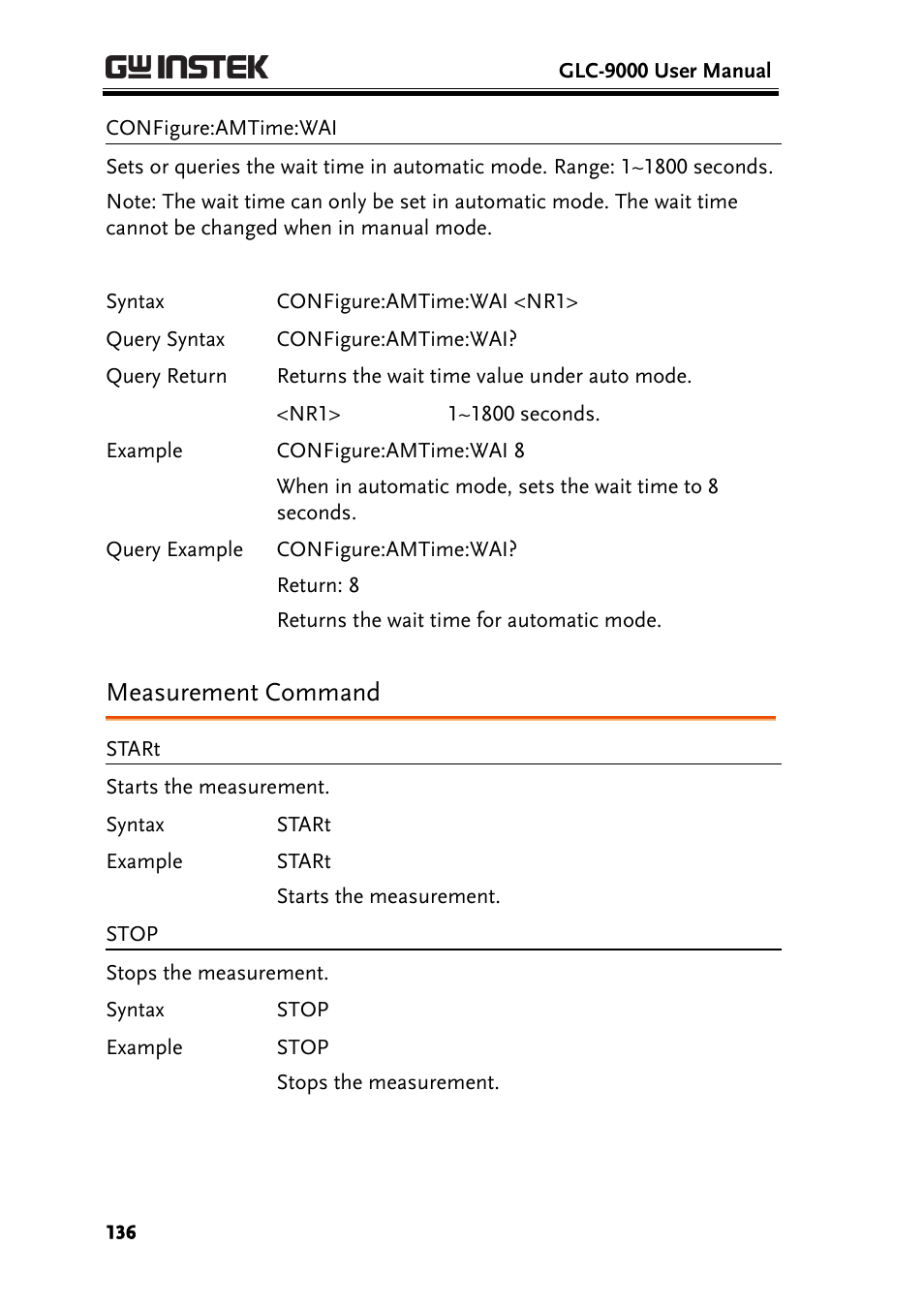 Measurement command | GW Instek GLC-9000 User Manual User Manual | Page 136 / 187