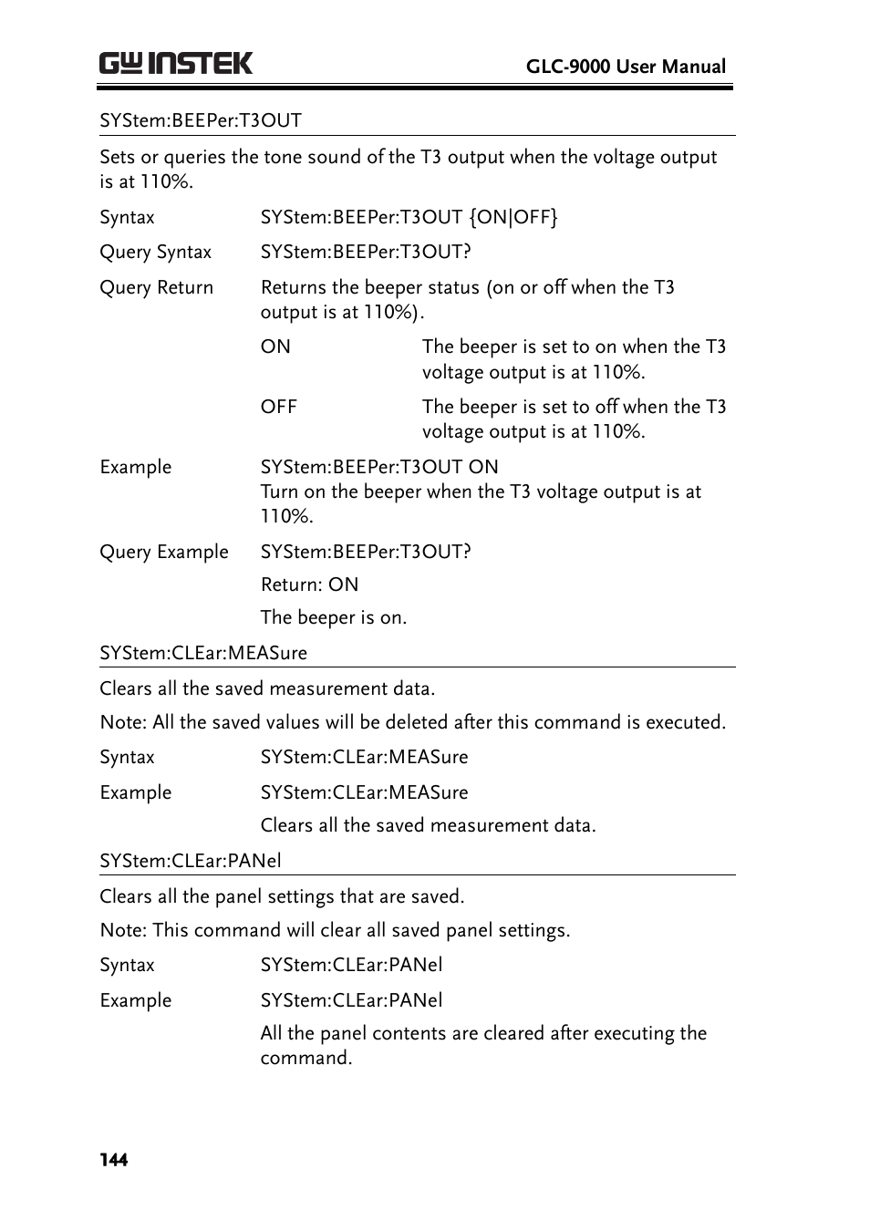 GW Instek GLC-9000 User Manual User Manual | Page 144 / 187