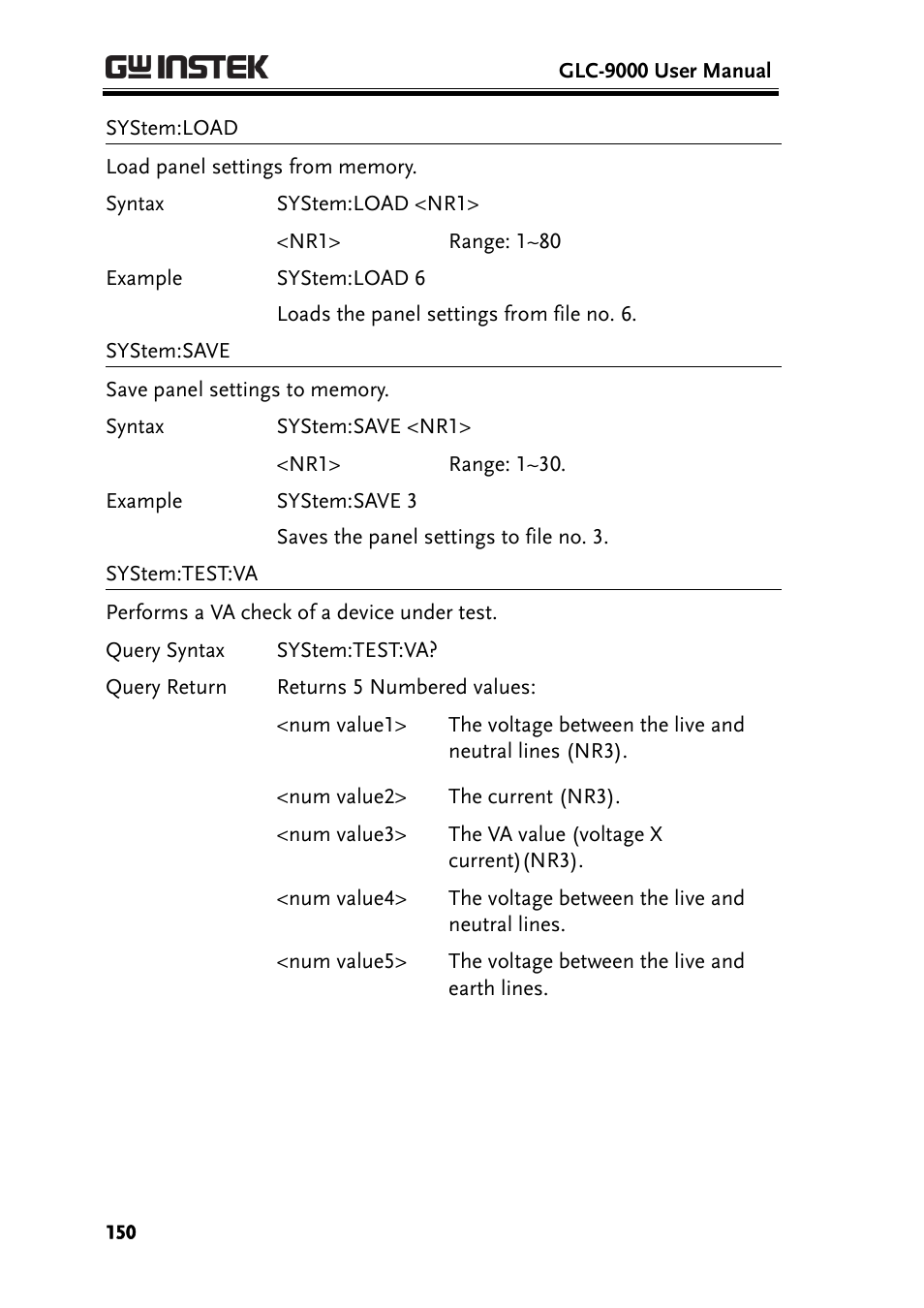 GW Instek GLC-9000 User Manual User Manual | Page 150 / 187