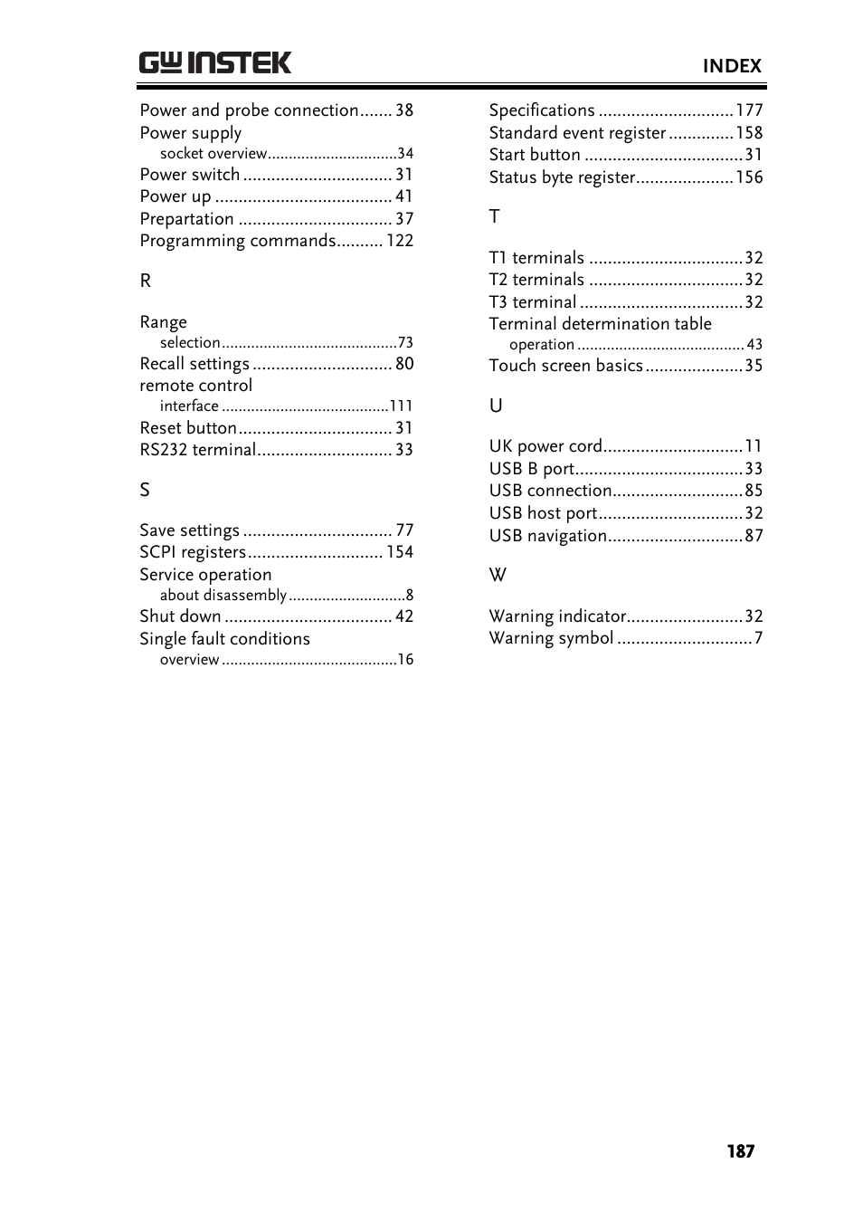 GW Instek GLC-9000 User Manual User Manual | Page 187 / 187